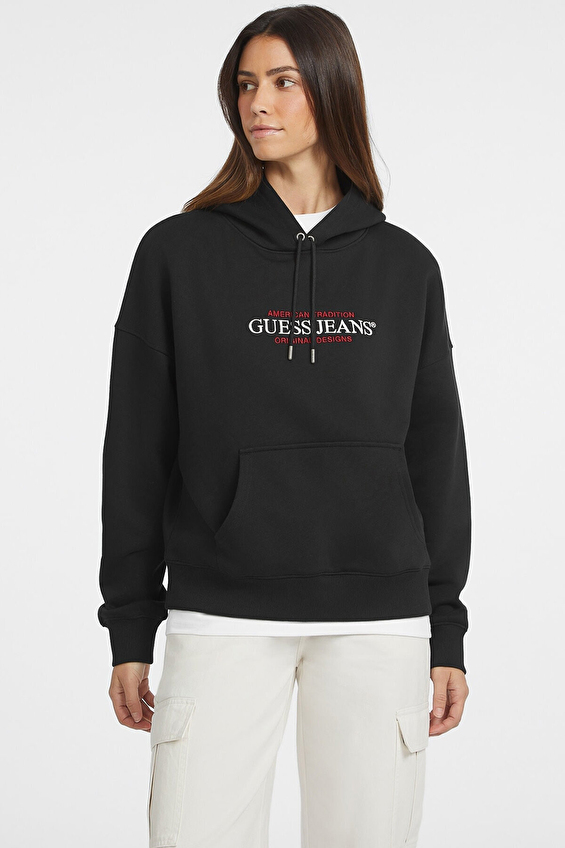 Guess Jeans Kadın Sweatshirt W4YQ15KC811 Siyah Guess Jeans Kadın Sweatshirt W4YQ15KC811 Siyah