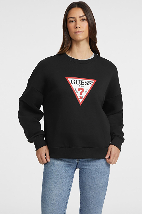 Guess Jeans Kadın Guess Sweatshirt W4YQ00KC811 Siyah Guess Jeans Kadın Guess Sweatshirt W4YQ00KC811 Siyah