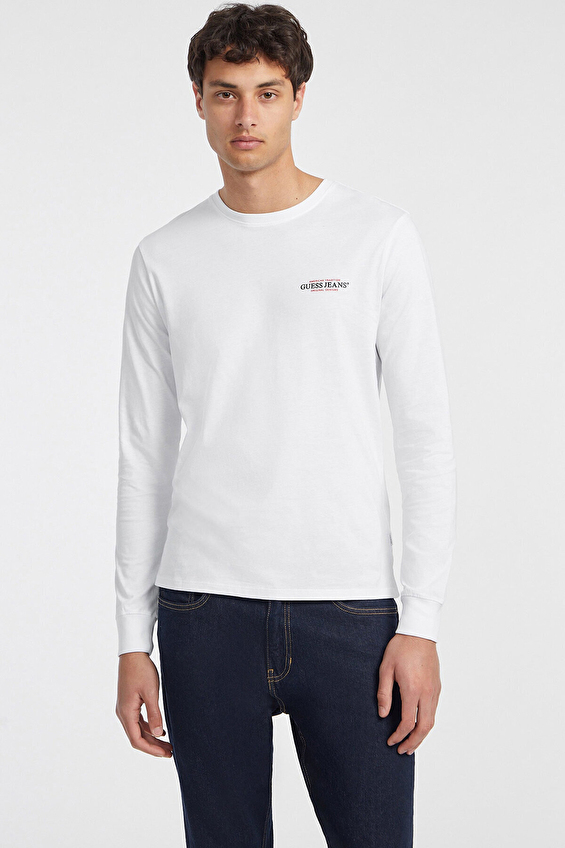 Guess Jeans Slim Fit Erkek Regular Fit Tişört M4YI54K8HM0 Beyaz Guess Jeans Slim Fit Erkek Regular Fit Tişört M4YI54K8HM0 Beyaz