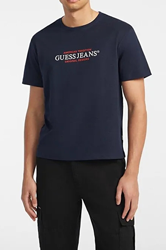 Guess Jeans Regular Fit Erkek Tişört M4YI42K8FQ4 Lacivert Guess Jeans Regular Fit Erkek Tişört M4YI42K8FQ4 Lacivert