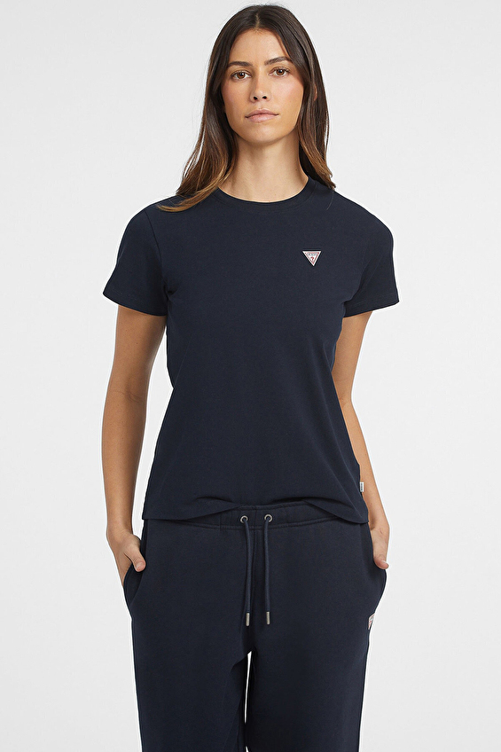 Guess Jeans Boxy Fit Örme Kumaş Kadın Guess Tişört W4YI05K8HM0 Lacivert Guess Jeans Boxy Fit Örme Kumaş Kadın Guess Tişört W4YI05K8HM0 Lacivert