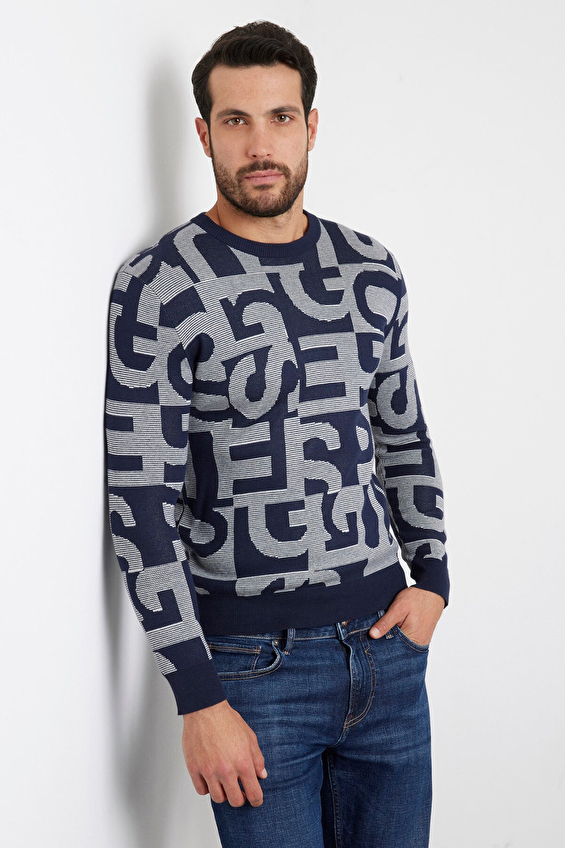 Guess Erkek Kazak M4YR06Z3FB1 Mavi Guess Erkek Kazak M4YR06Z3FB1 Mavi