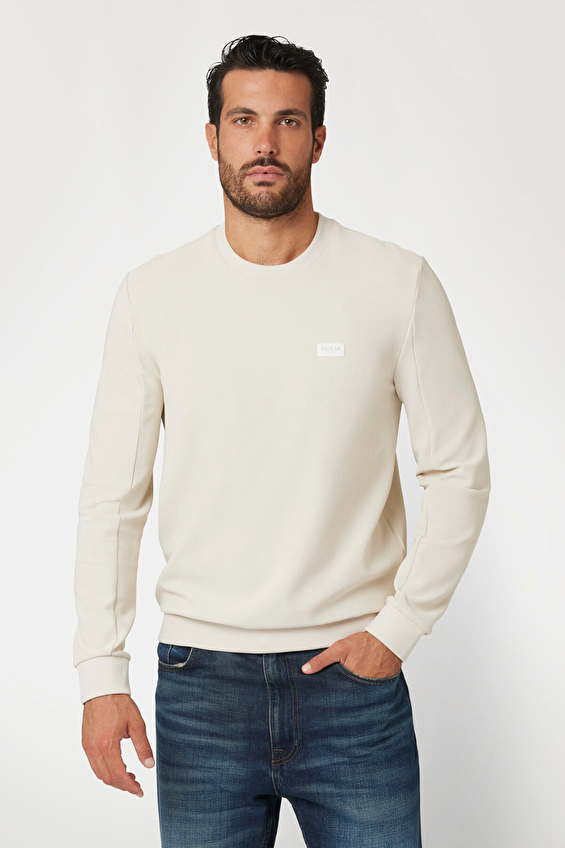 Guess Erkek Sweatshirt M4YQ09KCBL0 Krem Guess Erkek Sweatshirt M4YQ09KCBL0 Krem