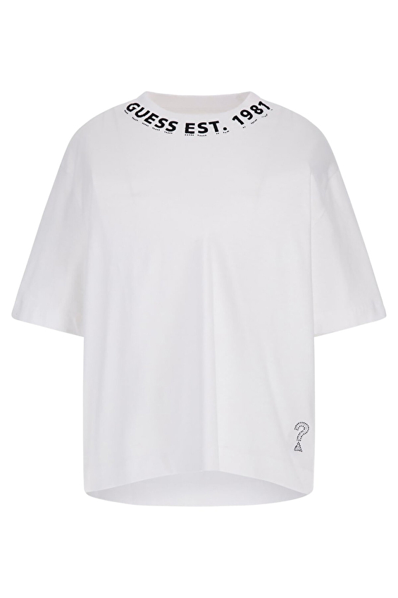 Guess Kadın Tişört W4YI14JA914 Beyaz Guess Kadın Tişört W4YI14JA914 Beyaz