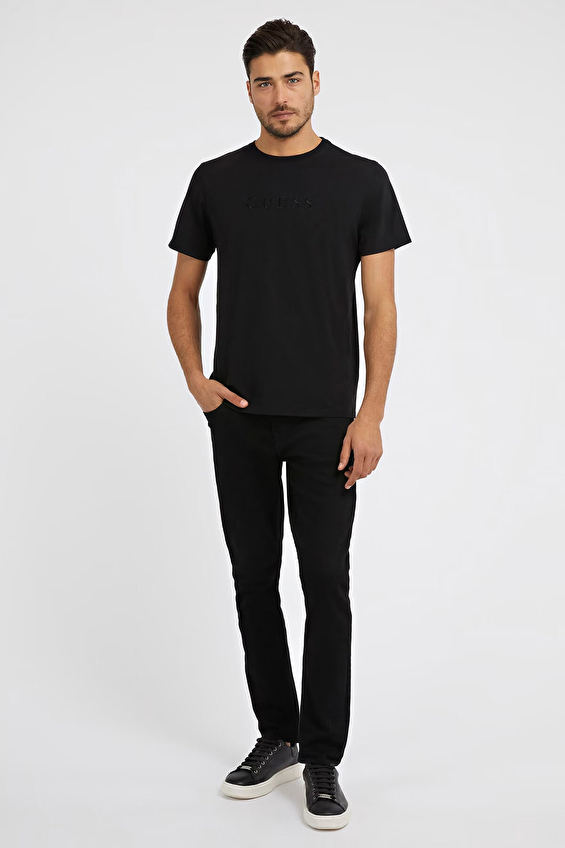 Guess Slim Fit Erkek Tişört M2BP47K7HD0 Siyah Guess Slim Fit Erkek Tişört M2BP47K7HD0 Siyah