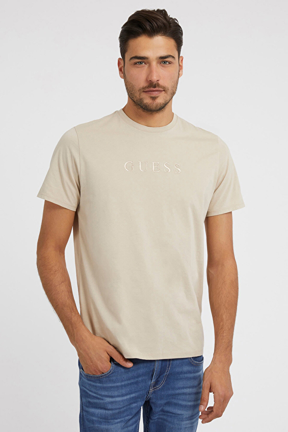 Guess Erkek Slim Fit Tişört M2BP47K7HD0 Bej Guess Erkek Slim Fit Tişört M2BP47K7HD0 Bej