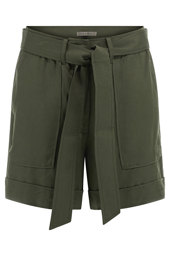 Guess Relaxed Fit Kadın Şort W5GD1RWG4C2 Yeşil Guess Relaxed Fit Kadın Şort W5GD1RWG4C2 Yeşil