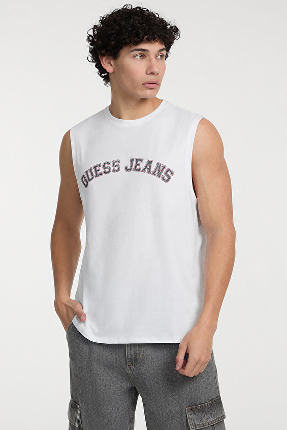 Guess Jeans Erkek Tişört M5GP31K8HM0 Beyaz Guess Jeans Erkek Tişört M5GP31K8HM0 Beyaz