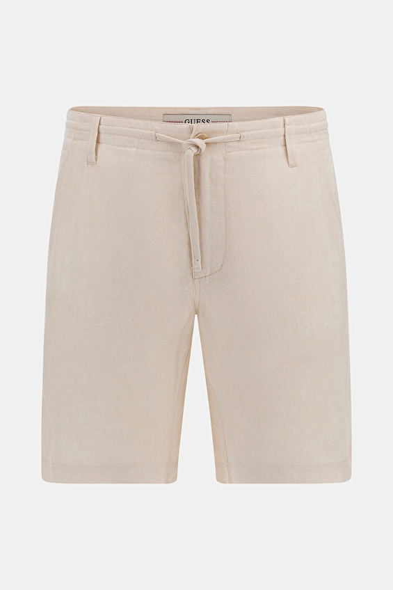 Guess Erkek Keten Karışımlı Kargo Şort M5GD46WH3H0 Beyaz