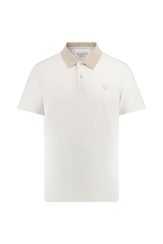 Guess Erkek Slim Fit Polo Yaka Tişört M5GP66J1314 Beyaz