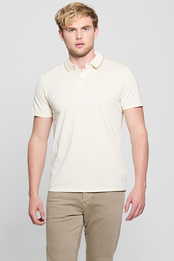 Guess Erkek Polo Yaka Tişört M4YP40KARS0 Bej Guess Erkek Polo Yaka Tişört M4YP40KARS0 Bej