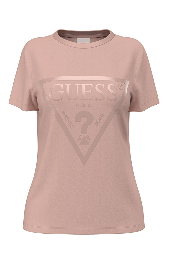 Guess Regular Fit Örme Kumaş Kadın Tişört V2YI07K8HM0 Bej Guess Regular Fit Örme Kumaş Kadın Tişört V2YI07K8HM0 Bej