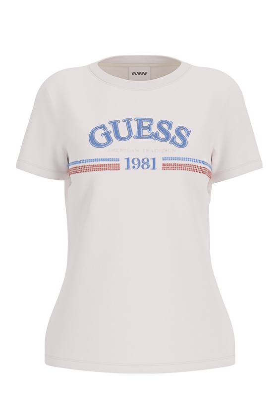 Guess Kadın Tişört V6RI16I3Z14 Beyaz Guess Kadın Tişört V6RI16I3Z14 Beyaz
