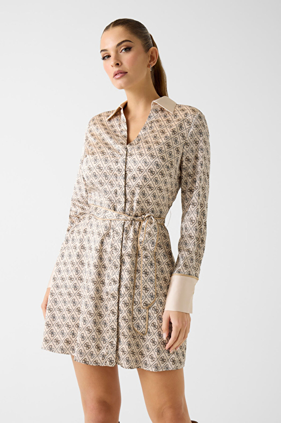 Guess Kadın Elbise W6RK90WF1T2 Beyaz Guess Kadın Elbise W6RK90WF1T2 Beyaz