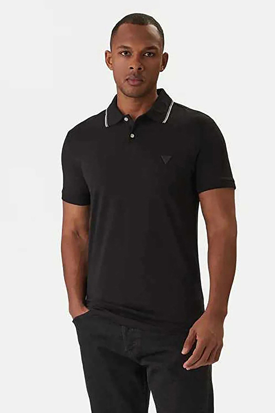 Guess Slim Fit Erkek Tişört M6RP66J1314 Siyah Guess Slim Fit Erkek Tişört M6RP66J1314 Siyah