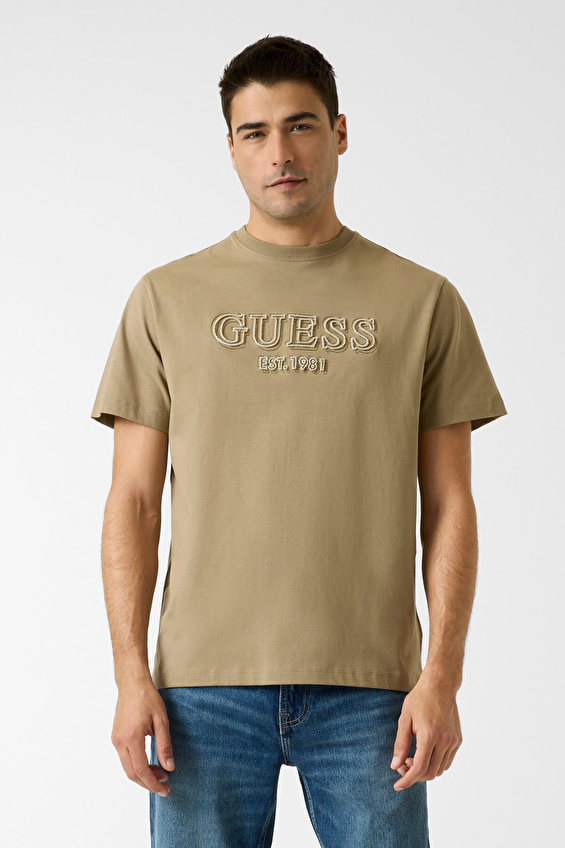 Guess Regular Fit Erkek Tişört M6RI22K8FQ4 Haki Guess Regular Fit Erkek Tişört M6RI22K8FQ4 Haki