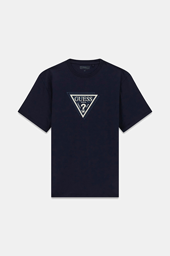 Guess Regular Fit Erkek Tişört M6RI23K8FQ4 Lacivert