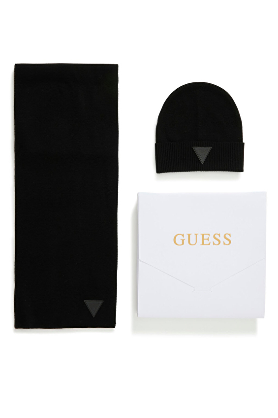 Guess Erkek Gift Box Yün Karışımlı Hediye Seti GFBOXMP6103 BLA Siyah