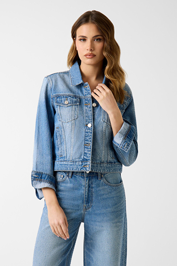 Guess Kadın Ceket W6GN14D0971 Mavi Guess Kadın Ceket W6GN14D0971 Mavi