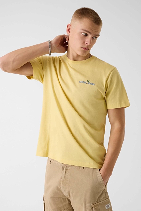 Guess Jeans Regular Fit Erkek Tişört M6GIC0K8HM0 Sarı Guess Jeans Regular Fit Erkek Tişört M6GIC0K8HM0 Sarı