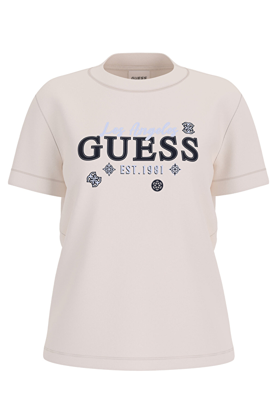 Guess Kadın Tişört V6GI02K2963 Beyaz Guess Kadın Tişört V6GI02K2963 Beyaz