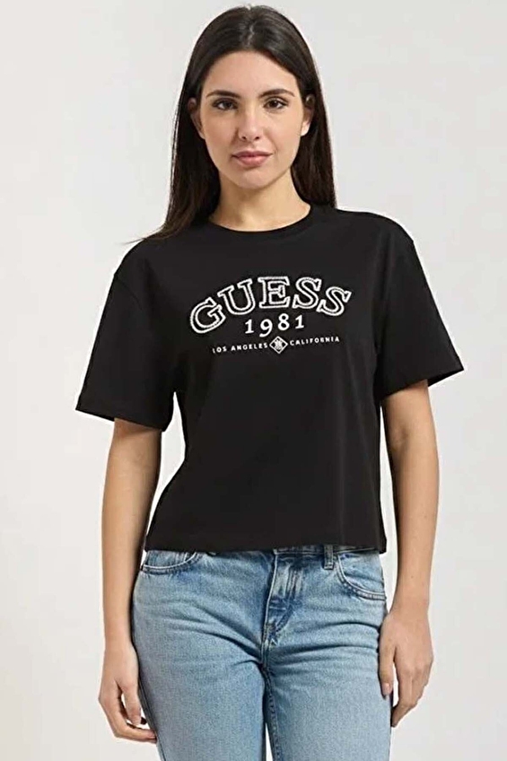 Guess Kadın Tişört V6GI04K2965 Siyah Guess Kadın Tişört V6GI04K2965 Siyah