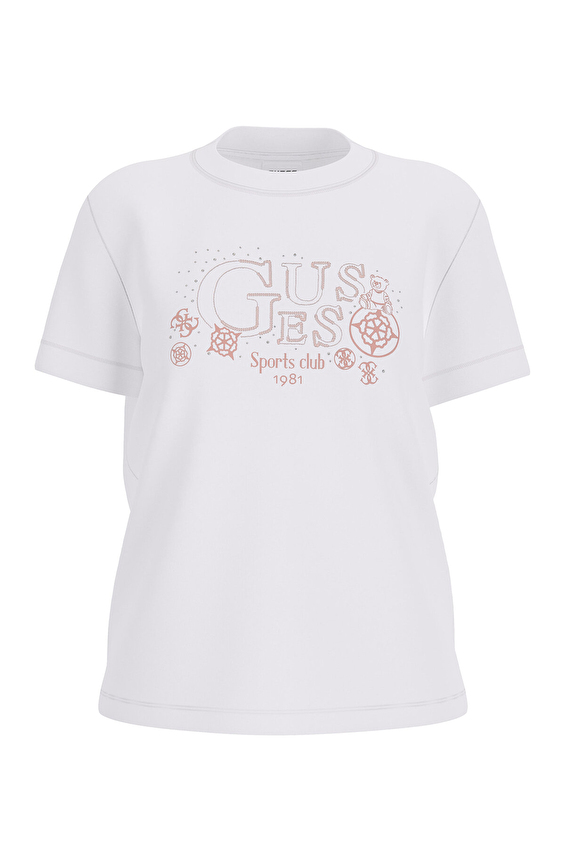 Guess Kadın Tişört V6GI11K2978 Beyaz Guess Kadın Tişört V6GI11K2978 Beyaz