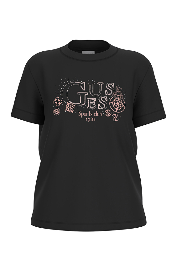 Guess Kadın Tişört V6GI11K2978 Siyah Guess Kadın Tişört V6GI11K2978 Siyah