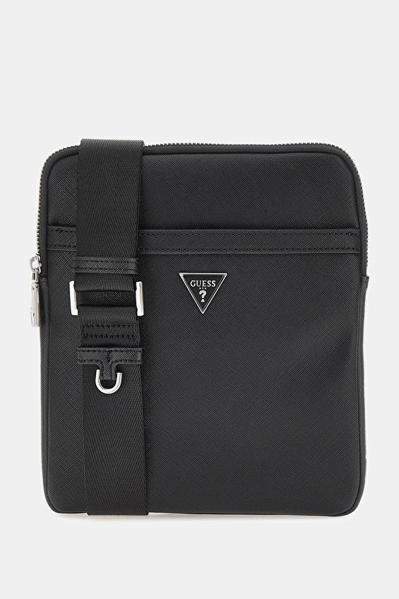 Guess Fermuarlı Erkek Çanta HMECSAP3123 Siyah Guess Fermuarlı Erkek Çanta HMECSAP3123 Siyah