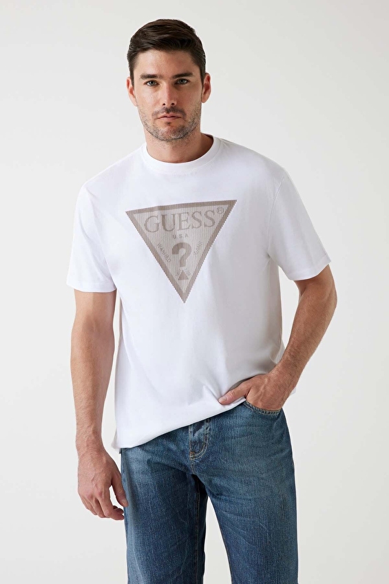 Guess Regular Fit Erkek Tişört M5BI04I3Z14 Beyaz Guess Regular Fit Erkek Tişört M5BI04I3Z14 Beyaz