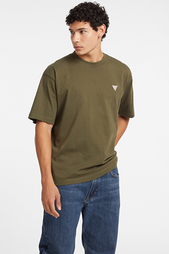 Guess Jeans Erkek Oversize Fit Tişört M4YI46K8FQ4 Haki Guess Jeans Erkek Oversize Fit Tişört M4YI46K8FQ4 Haki
