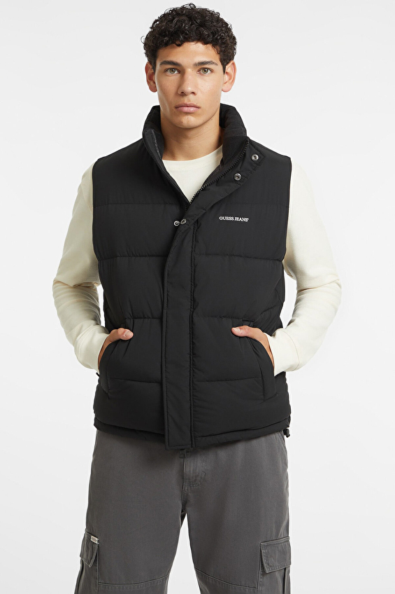 Guess Jeans Erkek Yelek M4BN47WGII2 Siyah Guess Jeans Erkek Yelek M4BN47WGII2 Siyah