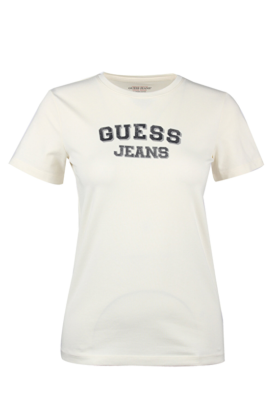 Guess Kadın Tişört W4BI50J1314 Krem Guess Kadın Tişört W4BI50J1314 Krem