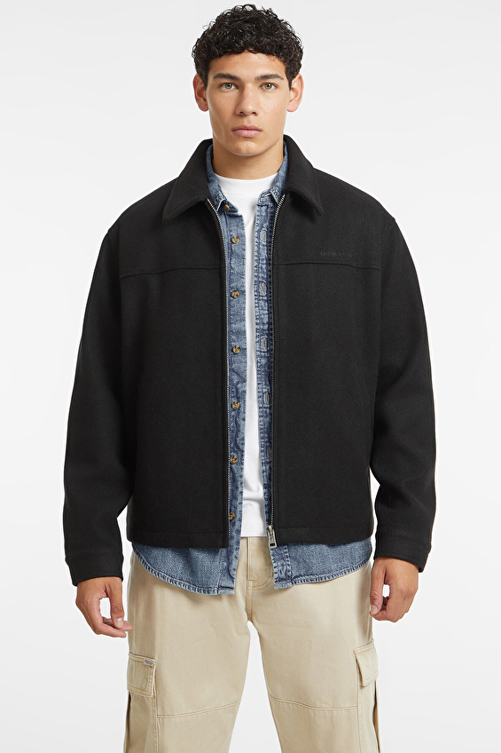 Guess Jeans Bomber Erkek Yün Karışımlı Ceket M4BL27WGIX2 Siyah Guess Jeans Bomber Erkek Yün Karışımlı Ceket M4BL27WGIX2 Siyah
