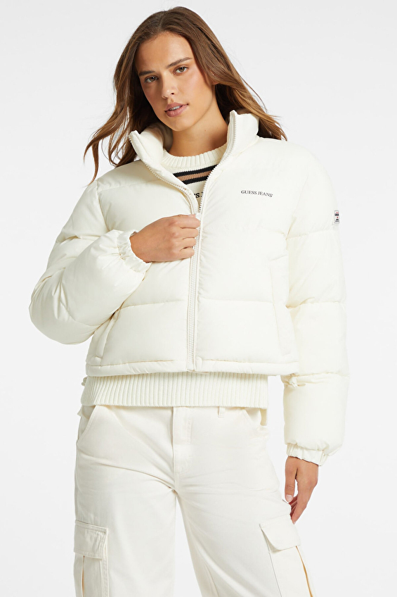 Guess Jeans Kadın Mont W4BL20WGII2 Krem Guess Jeans Kadın Mont W4BL20WGII2 Krem