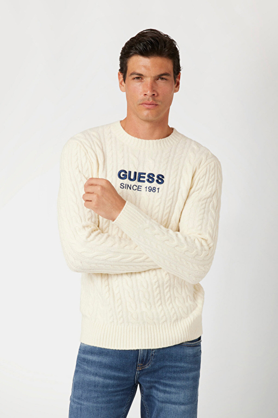 Guess Erkek Yün Karışımlı Kazak M4BR11Z3HA2 Beyaz Guess Erkek Yün Karışımlı Kazak M4BR11Z3HA2 Beyaz