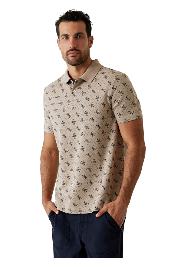 Guess Regular Fit Erkek Tişört M6GP04K3073 Bej Guess Regular Fit Erkek Tişört M6GP04K3073 Bej