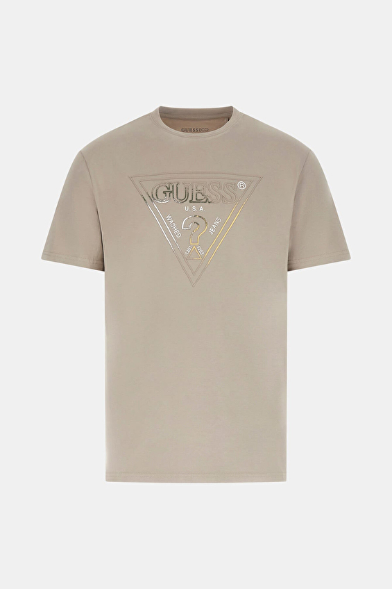 Guess Slim Fit Erkek Tişört M6GI11K2992 Bej