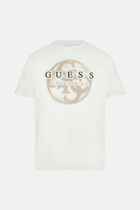 Guess Regular Fit Erkek Tişört M6GI09K2989 Beyaz