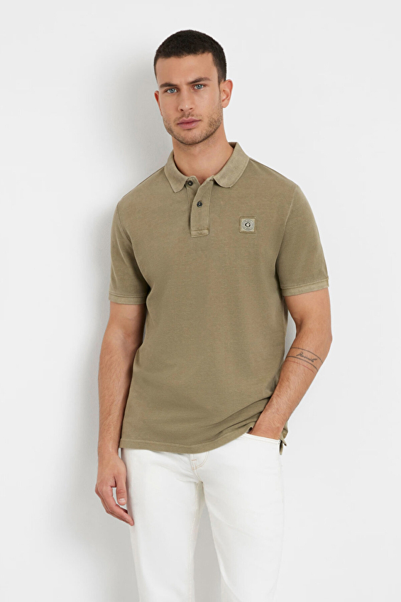 Guess Erkek Slim Fit Polo Yaka Tişört M2YP24KC9T1 Haki Guess Erkek Slim Fit Polo Yaka Tişört M2YP24KC9T1 Haki