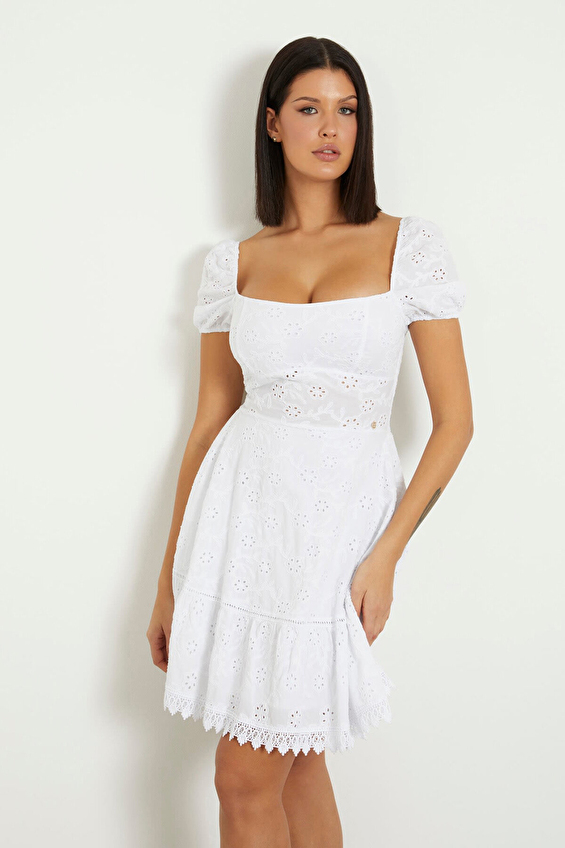 Guess Kadın Elbise W4GK50WG590 Beyaz Guess Kadın Elbise W4GK50WG590 Beyaz