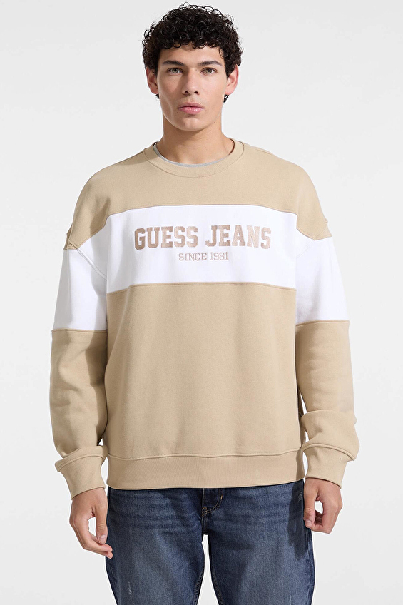 Guess Erkek Jeans Sweatshirt M4BQ39K9V31 Bej Guess Erkek Jeans Sweatshirt M4BQ39K9V31 Bej