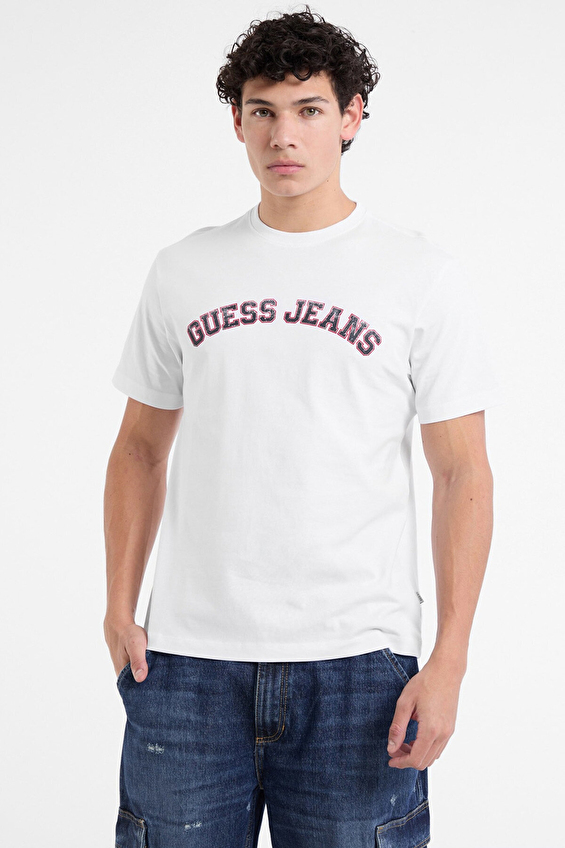 Guess Jeans Erkek Regular Fit Tişört M5RI75K8FQ4 Beyaz Guess Jeans Erkek Regular Fit Tişört M5RI75K8FQ4 Beyaz