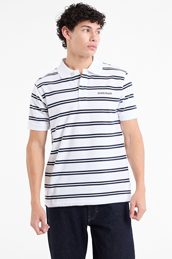 Guess Jeans Erkek Regular Fit Polo Yaka Tişört M5RP29KCOT1 Beyaz Guess Jeans Erkek Regular Fit Polo Yaka Tişört M5RP29KCOT1 Beyaz