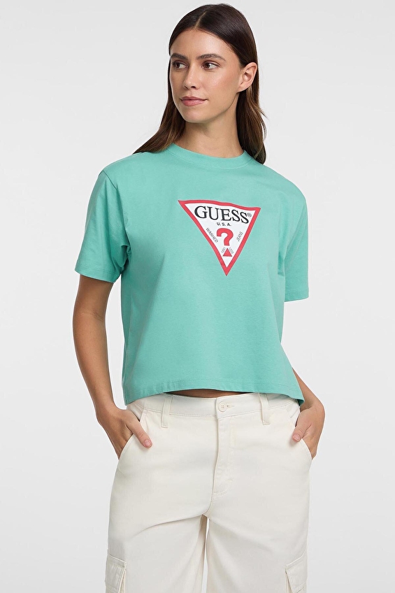Guess Jeans Boxy Fit Örme Kumaş Kadın Guess Tişört W4YI73K8HM0 Yeşil Guess Jeans Boxy Fit Örme Kumaş Kadın Guess Tişört W4YI73K8HM0 Yeşil