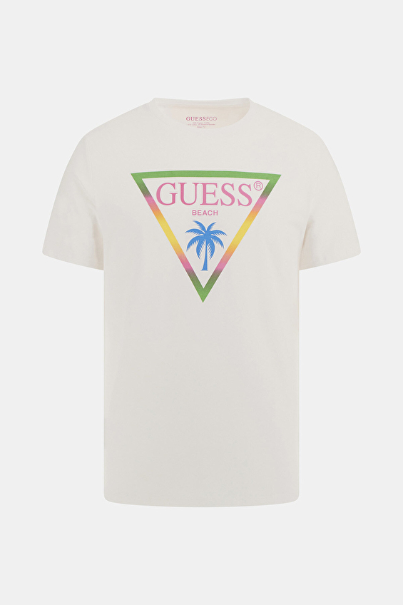 Guess Erkek Slim Fit Tişört F5GI00J1314 Beyaz
