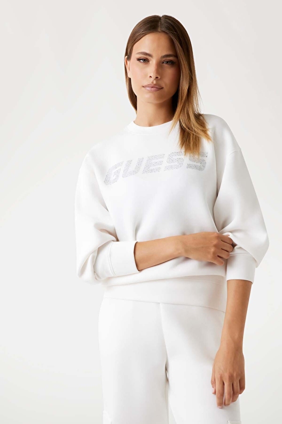 Guess Kadın Sweatshirt V4BQ15K7UW2 Beyaz Guess Kadın Sweatshirt V4BQ15K7UW2 Beyaz