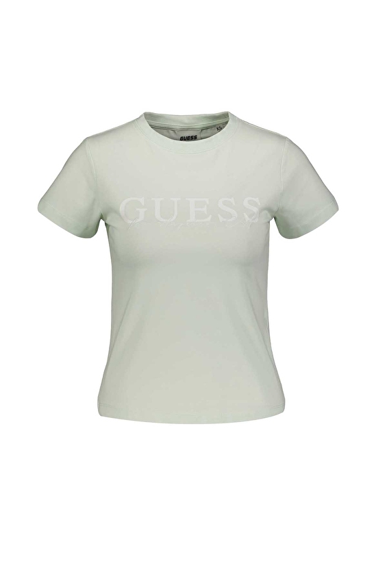 Guess Slim Fit Örme Kumaş Kadın Tişört V5GI15J1314 Yeşil Guess Slim Fit Örme Kumaş Kadın Tişört V5GI15J1314 Yeşil