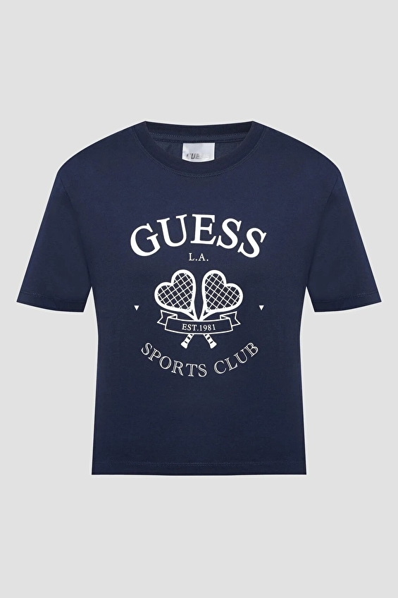 Guess Boxy Fit Örme Kumaş Kadın Tişört V5GI04I3Z14 Lacivert Guess Boxy Fit Örme Kumaş Kadın Tişört V5GI04I3Z14 Lacivert