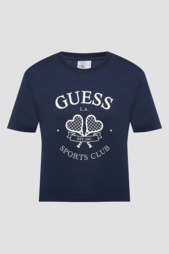 Guess Boxy Fit Örme Kumaş Kadın Tişört V5GI04I3Z14 Lacivert Guess Boxy Fit Örme Kumaş Kadın Tişört V5GI04I3Z14 Lacivert